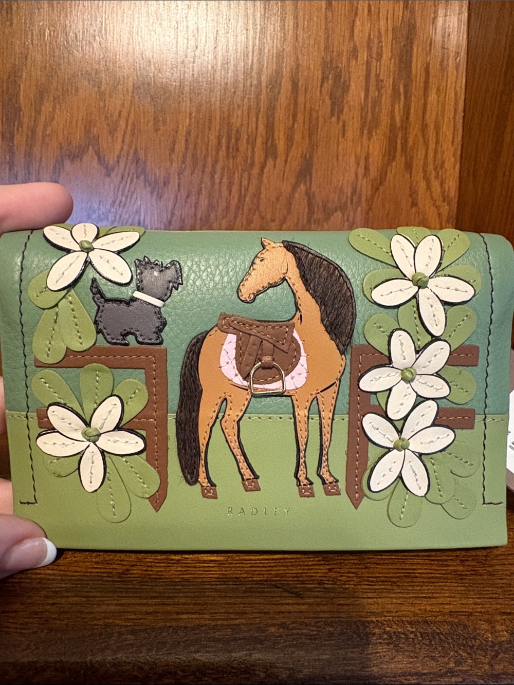 NWT-Radley London-Lunar New Year-Med Flap-Over Wallet-Horse🐎Floral🌼Appliqué-$108 - Picture 2 of 14